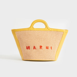 MARNI Small Tropicalia Basket Top Handle Bag in Yellow