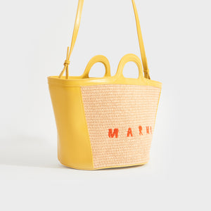 MARNI Small Tropicalia Basket Top Handle Bag in Yellow