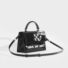 Load image into Gallery viewer, Side of OFF-WHITE Jitney 1.4 Leather Shoulder Bag - &quot;Virgil Was Here&quot;