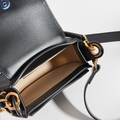 Tess Small Crossbody Bag in Black Leather and Suede