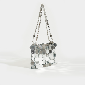 Side view of the PACO RABANNE Sparkle 1969 Sequin Mini Crossbody Bag