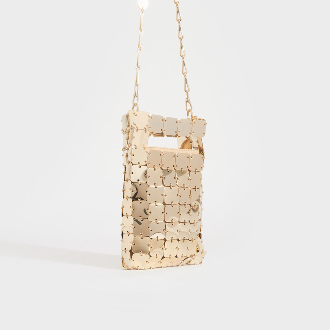 RABANNE 1969 Chainmail Shoulder Bag in Gold