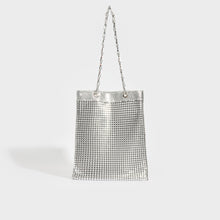 Load image into Gallery viewer, RABANNE Mesh Pixel Tote Bag in Silver