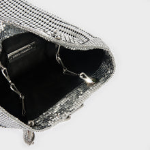 Load image into Gallery viewer, RABANNE Mesh Pixel Tote Bag in Silver