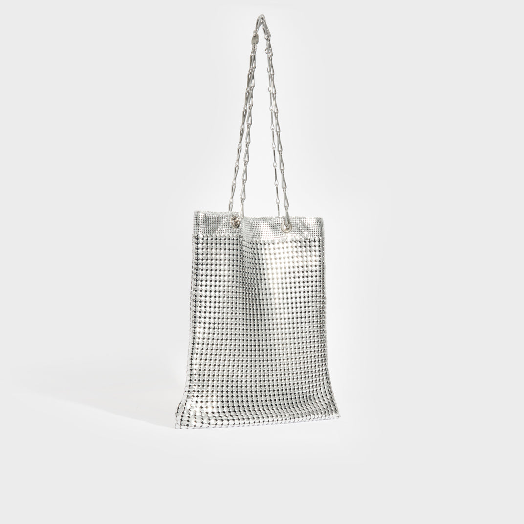 PACO RABANNE Mesh Pixel Tote Bag in Silver | COCOON 
