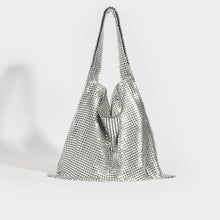 Load image into Gallery viewer, RABANNE Pixel Mesh Moyen Shoulder Bag in Silver