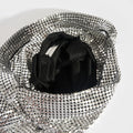 Pixel Mesh Moyen Shoulder Bag in Silver