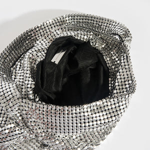 PACO RABANNE Pixel Mesh Moyen Shoulder Bag in Silver