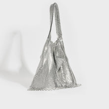 Load image into Gallery viewer, RABANNE Pixel Mesh Moyen Shoulder Bag in Silver