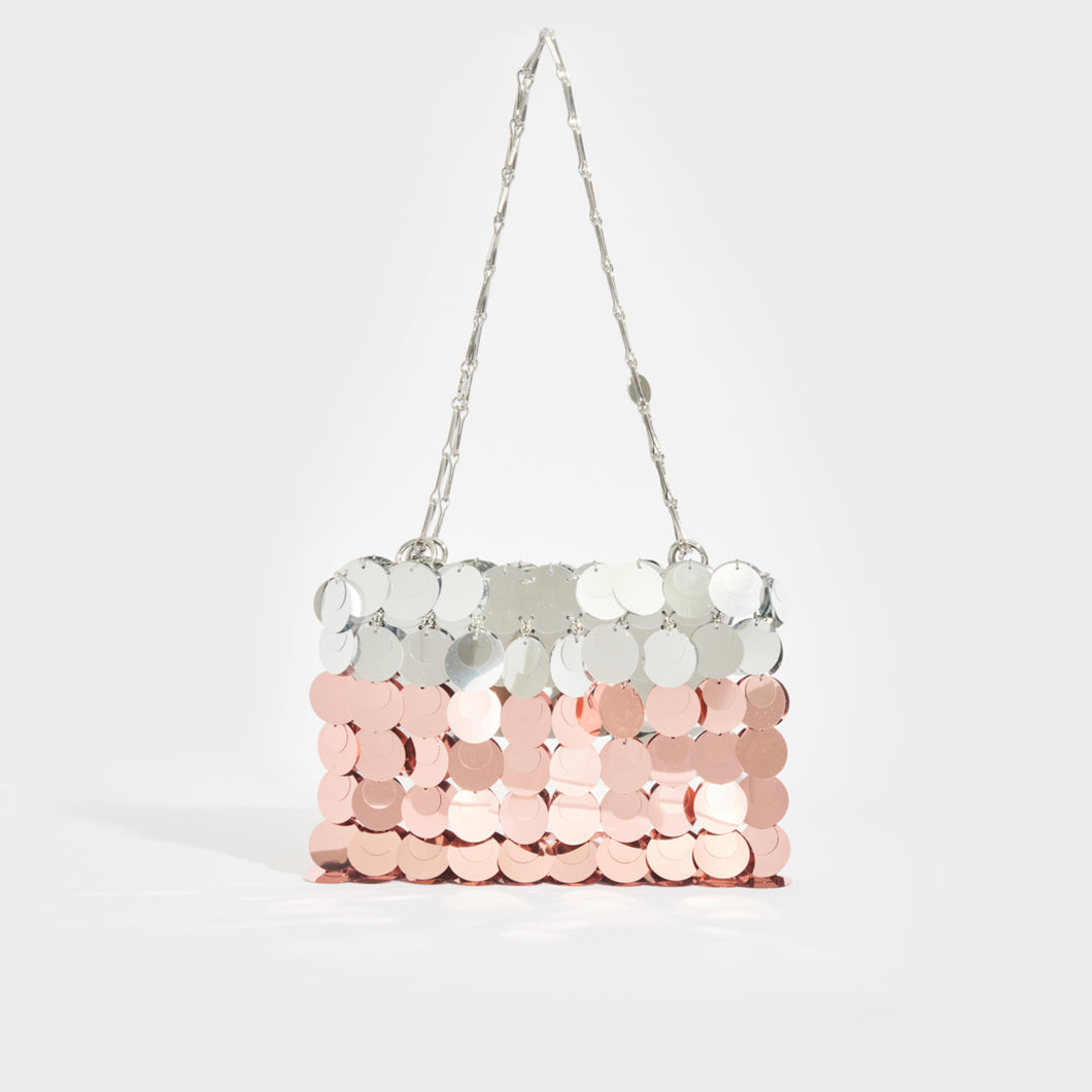 RABANNE Sparkle Two-Tone Crossbody Bag in Silver/Rose