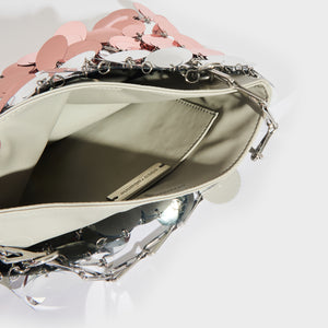 PACO RABANNE Sparkle Two-Tone Crossbody Bag in Silver/Rose