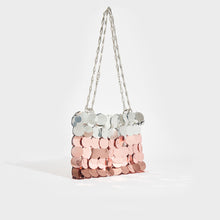 Load image into Gallery viewer, PACO RABANNE Sparkle Two-Tone Crossbody Bag in Silver/Rose