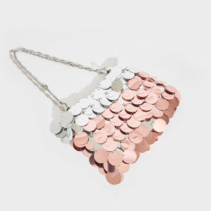 PACO RABANNE Sparkle Two-Tone Crossbody Bag in Silver/Rose