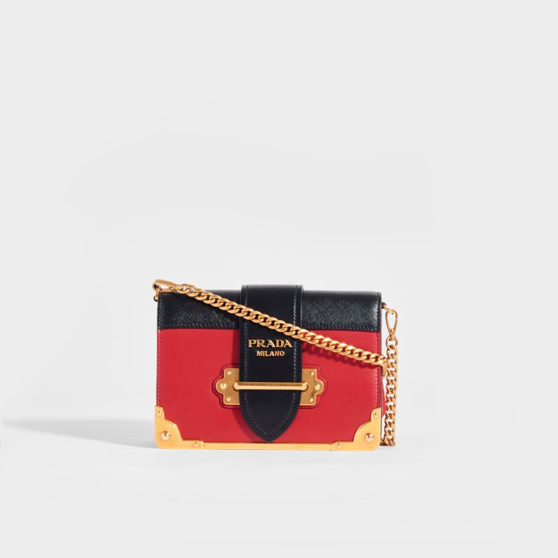 PRADA Cahier Leather Crossbody Bag
