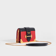 Load image into Gallery viewer, Side view of the PRADA Cahier Leather Crossbody Bag