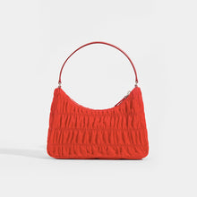 Load image into Gallery viewer, PRADA Ruched Hobo Bag in Red Nylon - Rear View
