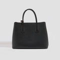 Double Tote Bag in Black Saffiano Leather