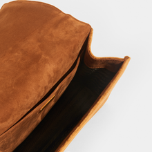 Load image into Gallery viewer, PRADA Cahier Cross Body Bag in Brown Velvet