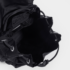 Inside view of PRADA Vintage Small Backpack in Black Nylon