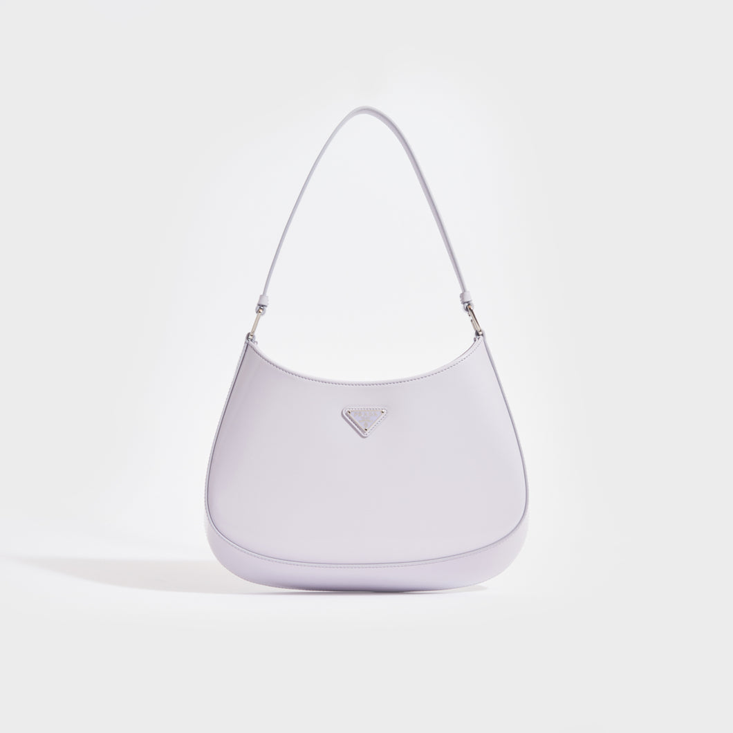 PRADA Cleo Brushed Leather Shoulder Bag in Glicine