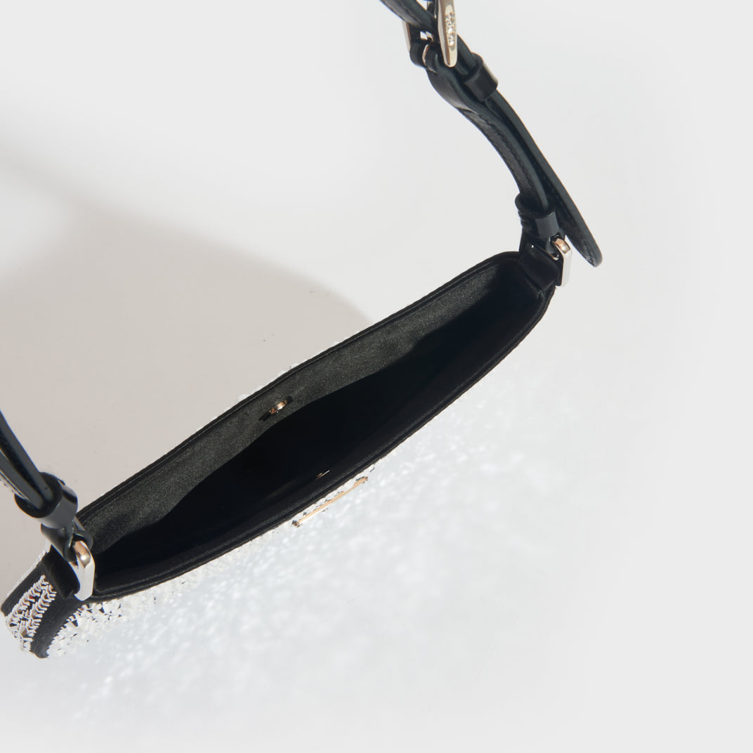 Cleo Satin Shoulder Bag with Crystals