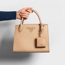 Load image into Gallery viewer, PRADA Double Tote Bag in Beige Saffiano Leather