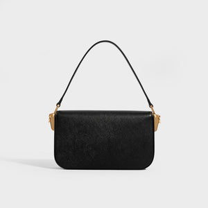 PRADA Ensemble Textured Leather Shoulder Bag in Black