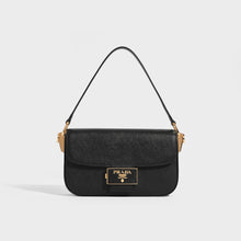 Load image into Gallery viewer, PRADA Ensemble Textured Leather Shoulder Bag in Black