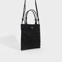 Load image into Gallery viewer, PRADA Floral-Beaded Nylon Bag in Black