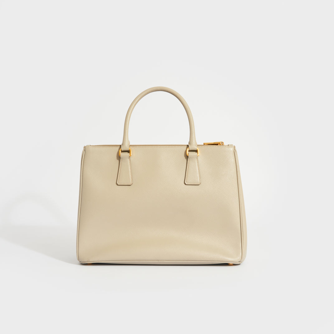 PRADA Galleria Saffiano Shoulder Bag Medium Beige color Leather