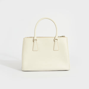 PRADA Galleria Tote in White Saffiano Leather