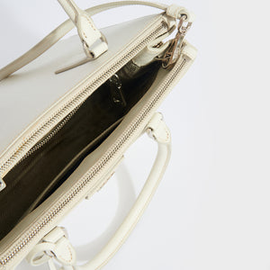 PRADA Galleria Tote in White Saffiano Leather