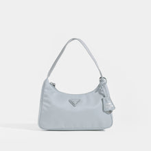 Load image into Gallery viewer, Front view of the PRADA Hobo Bag in Fiordaliso (Grey)