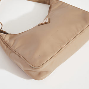PRADA Hobo Re-Edition 2000 Nylon Bag in Nude [ReSale]