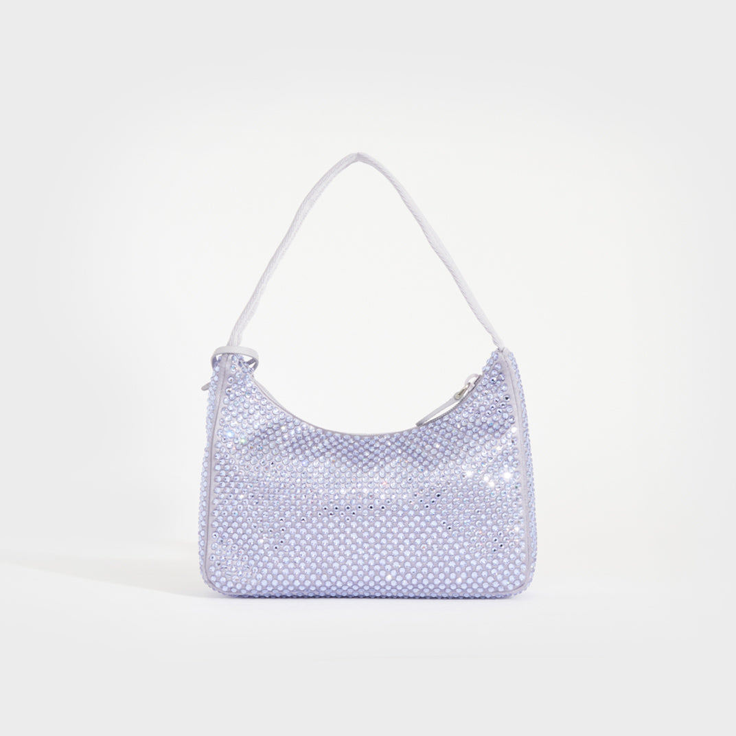 PRADA Hobo Re-Edition 2000 Nylon with Crystals in Glicine