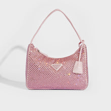 Load image into Gallery viewer, PRADA Hobo Re-Edition 2000 Nylon with Crystals in Pink