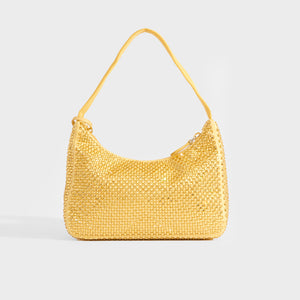 PRADA Hobo Re-Edition 2000 Nylon with Crystals in Yellow