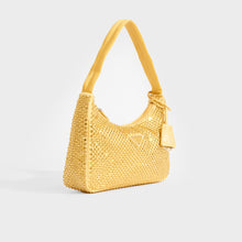 Load image into Gallery viewer, PRADA Hobo Re-Edition 2000 Nylon with Crystals in Yellow