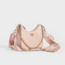 Load image into Gallery viewer, Side view of the PRADA Hobo Re-edition 2005 Saffiano in Ninfea