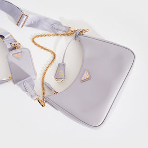 PRADA Hobo Re-edition 2005 Saffiano Leather Crossbody in Wisteria