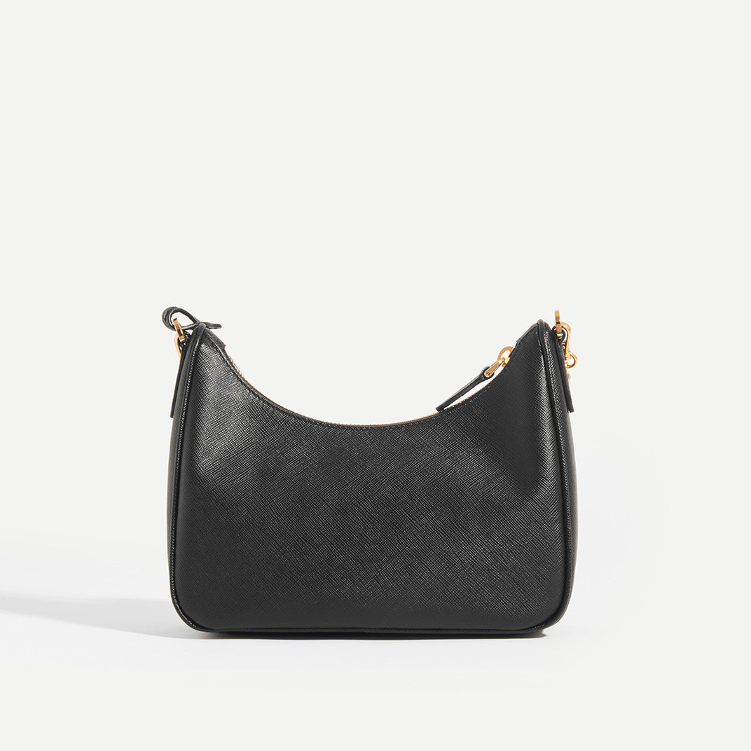 PRADA Hobo re-edition crossbody 2005 saffiano in Black Back