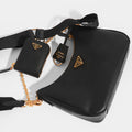 PRADA Hobo re-edition crossbody 2005 saffiano in Black Top