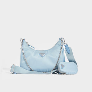 Pale Blue Prada Re-edition 2005 Saffiano Leather Bag