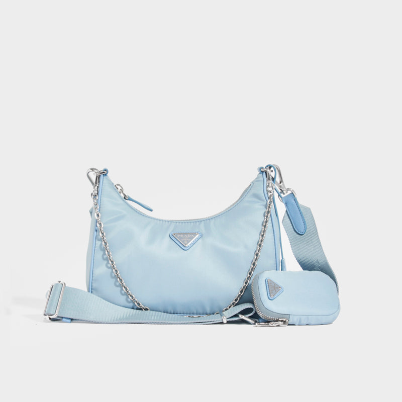 Prada Re-Edition 2005 Shoulder Bag Nylon Periwinkle Blue Nylon