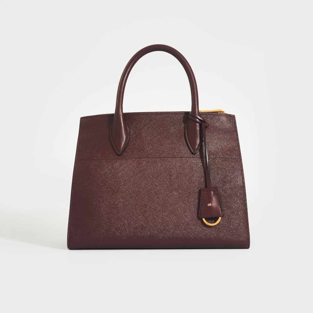 Large Galleria Tote in Bordeaux Saffiano Leather