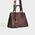 Large Galleria Tote in Bordeaux Saffiano Leather