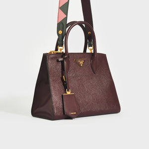 PRADA Large Galleria Tote in Bordeaux Saffiano Leather