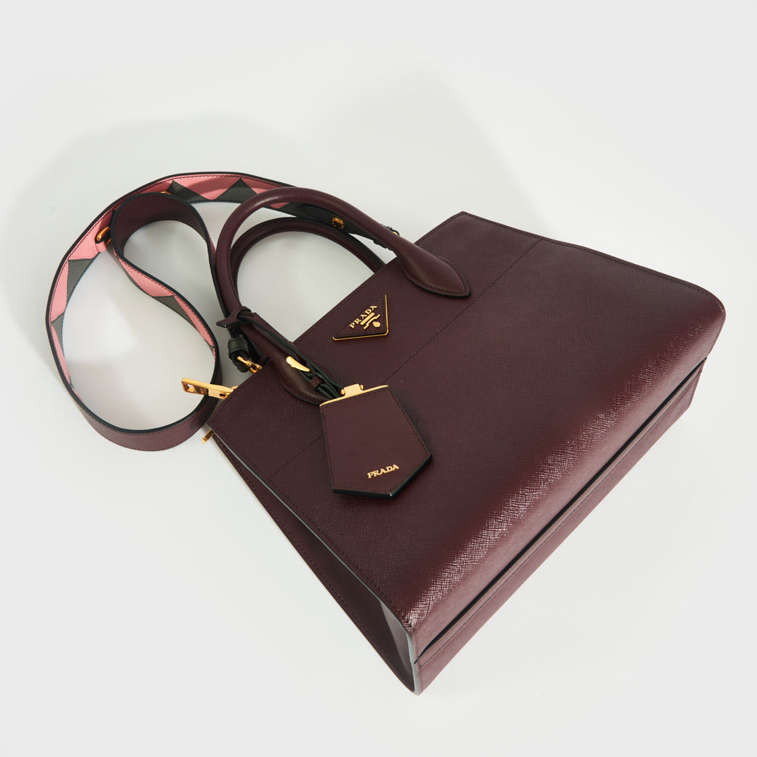 Large Galleria Tote in Bordeaux Saffiano Leather
