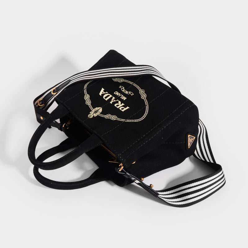 Prada printed canvas best sale tote