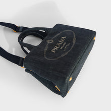 Load image into Gallery viewer, PRADA Logo Printed Denim Tote Bag